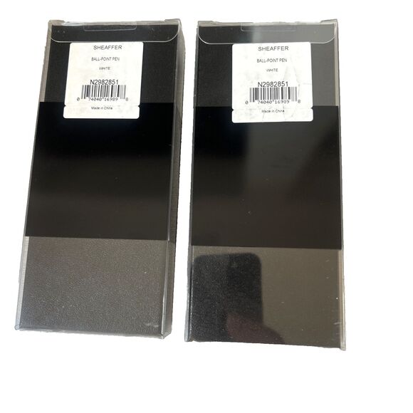 Sheaffer LOT 2 pcs Stylus Ballpoint Pens White N2982851 Black Ink NEW Gift Box - Picture 4 of 4